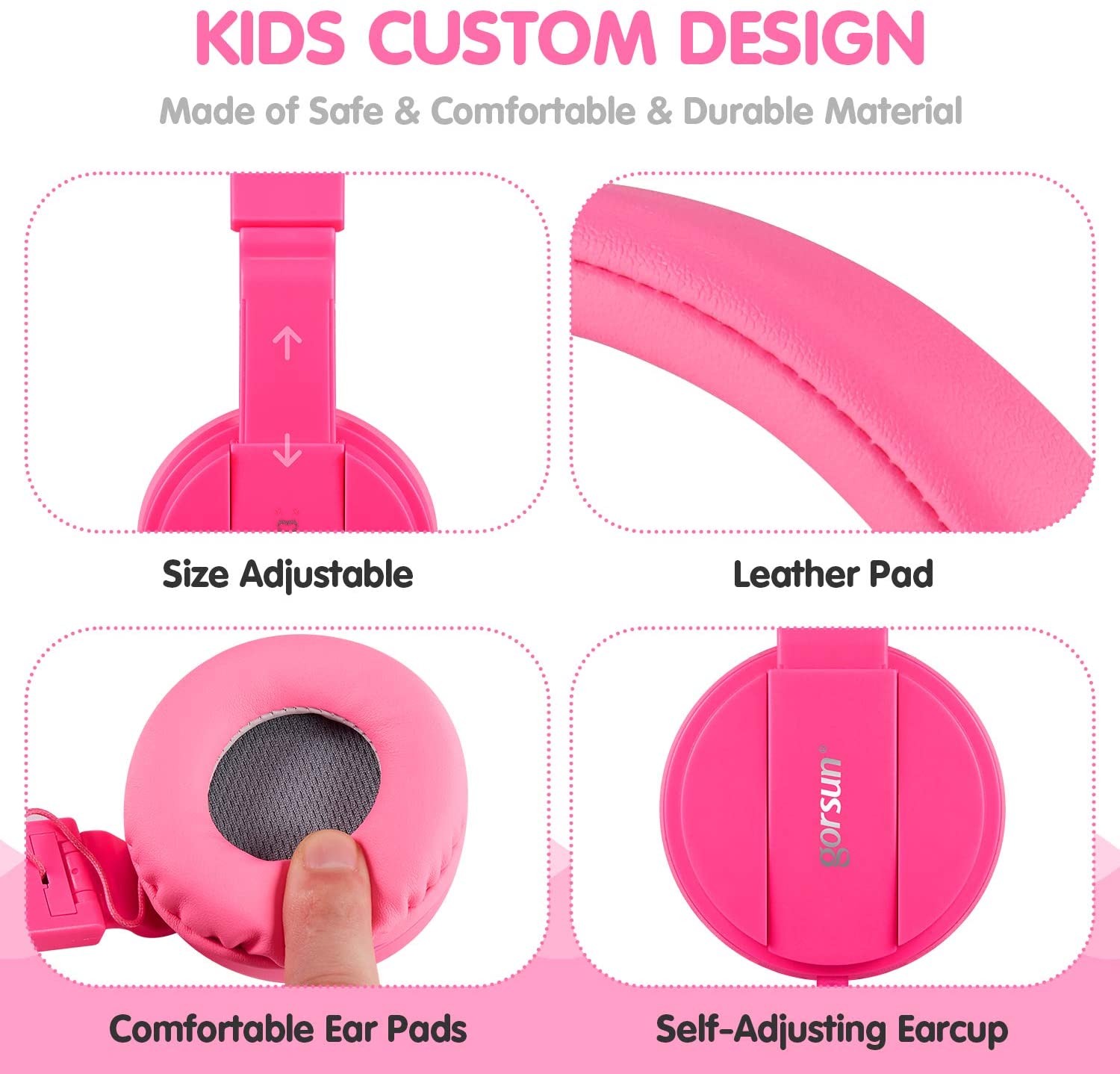 ONTA Foldable Headphone,On-Ear Audio Adjustable Lightweight Headphone for Cellphones Smartphones Iphone Laptop Computer Mp3/4 Earphones(Pink) - Image 3