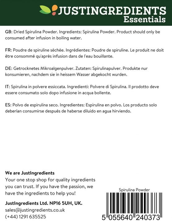 JustIngredients Essentials Spirulina Powder 500 g - Image 2