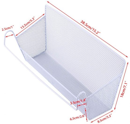 SUMNACON Bedside Hanging Storage Baskets Dormitory Bed Organiser Caddy Desktop Storage Rack for Home Office School Dorm Room Bunk Bed (White) - Image 2