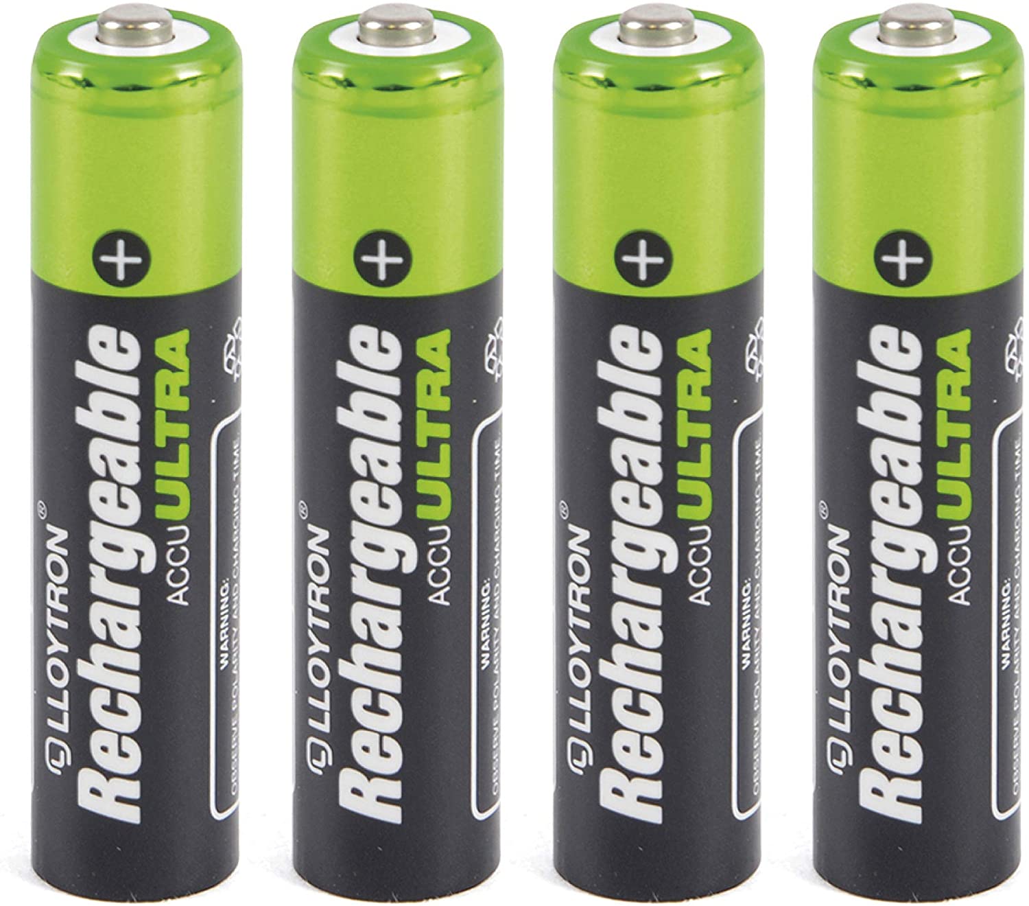 LLOYTRON NiMH Rechargeable AccuUltra Batteries / AAA Size / 1100mAh / 4 Pack - B1004, AAA 1100mAh (4 Pack)