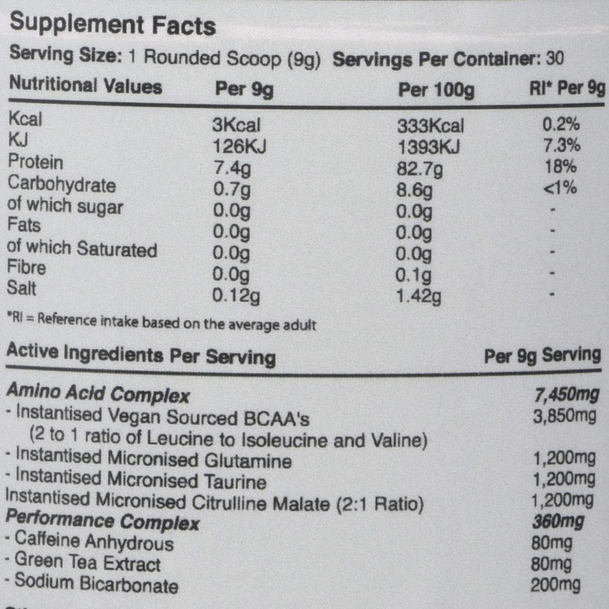 Warrior Amino Blast BCAA Powder 270g, Fruit Salad Flavour, BCAA Supplement for Muscle Recovery Energy, Endurance, Hydration - Image 4