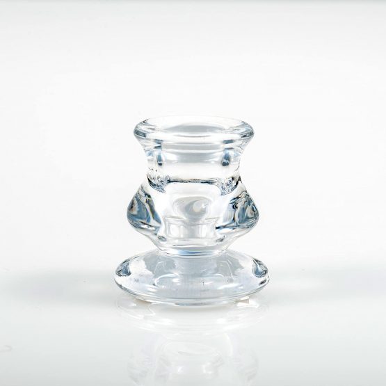 Pajoma Micha 13693 Tapered Candle Holder, Glass, Height 5.5 cm