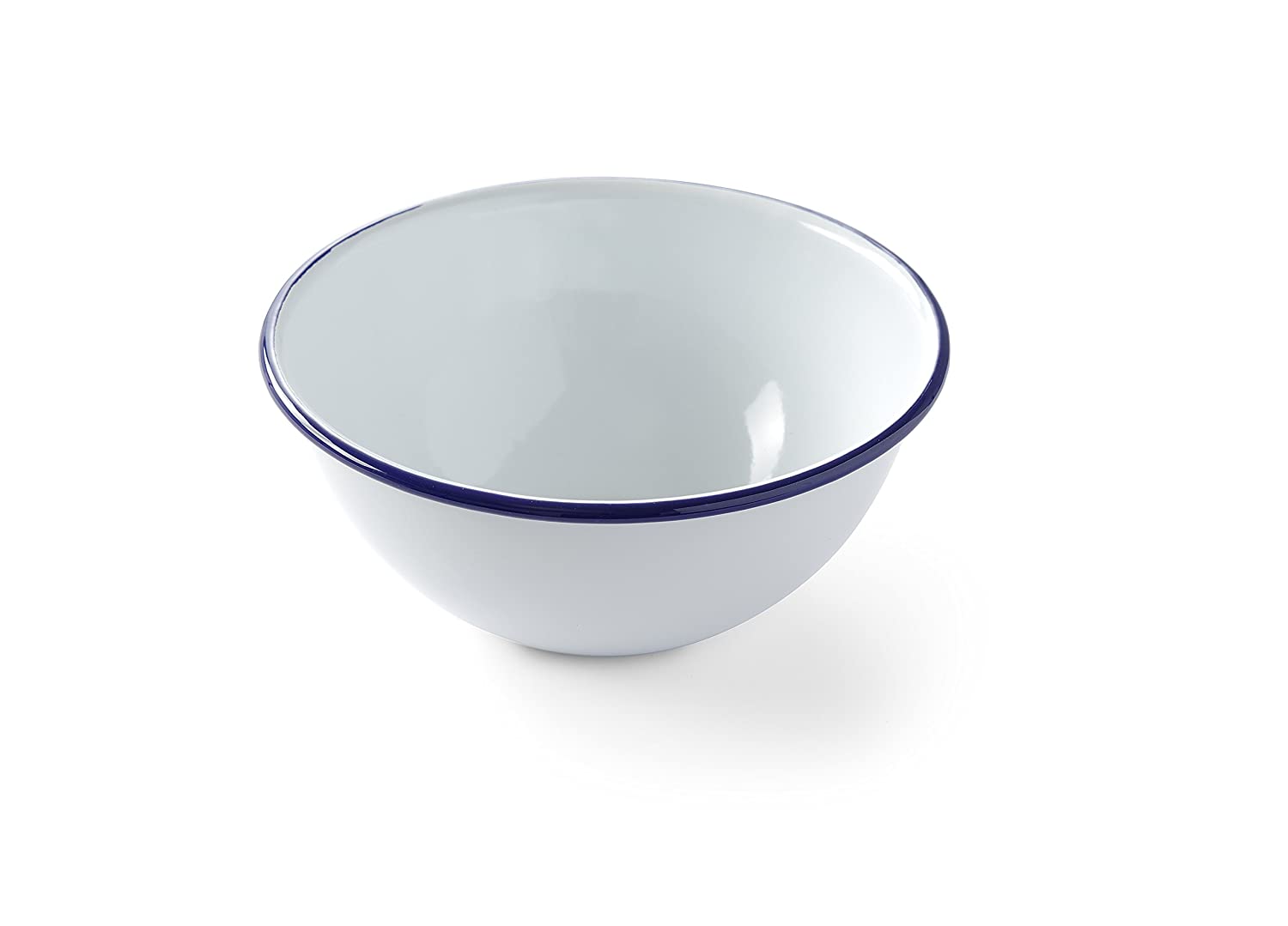 HENDI Salad bowl, enamelled, ⌀160x(H)75 mm, White/Blue, 160 mm - Image 2