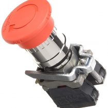 Schneider Electric Harmony XB4 - Emergency Stop Push Button Switch, Metal, 40mm Mushroom, Trigger Latching Turn to Release, 2NC, 22mm Mount, XB4BS8444, Red