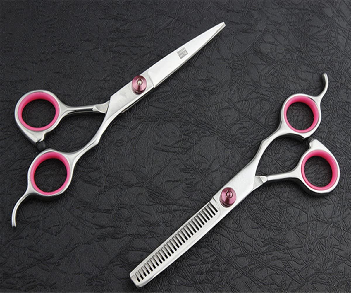 JYHY Professional Hair Cutting Scissors Shears Barber Thinning Set Kit- Family Hair Cutting,Barber Hair Cutting Tool Thinning texturizing,6"(Rose red) - Image 3