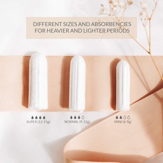 Organic Cotton Tampons (Mix 10 Mini + 12 Normal + 10 Super