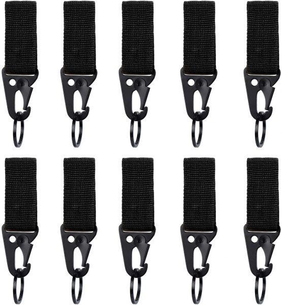 Coolty Tactical Hanging Belt Carabiner Clip Molle Strap Snap Hook Nylon Webbing Buckle Strap Clip Backpack Tape Keychain Hanging Buckle Belt Key Ring Holder for Camping Hiking Outdoor Activities - Image 2