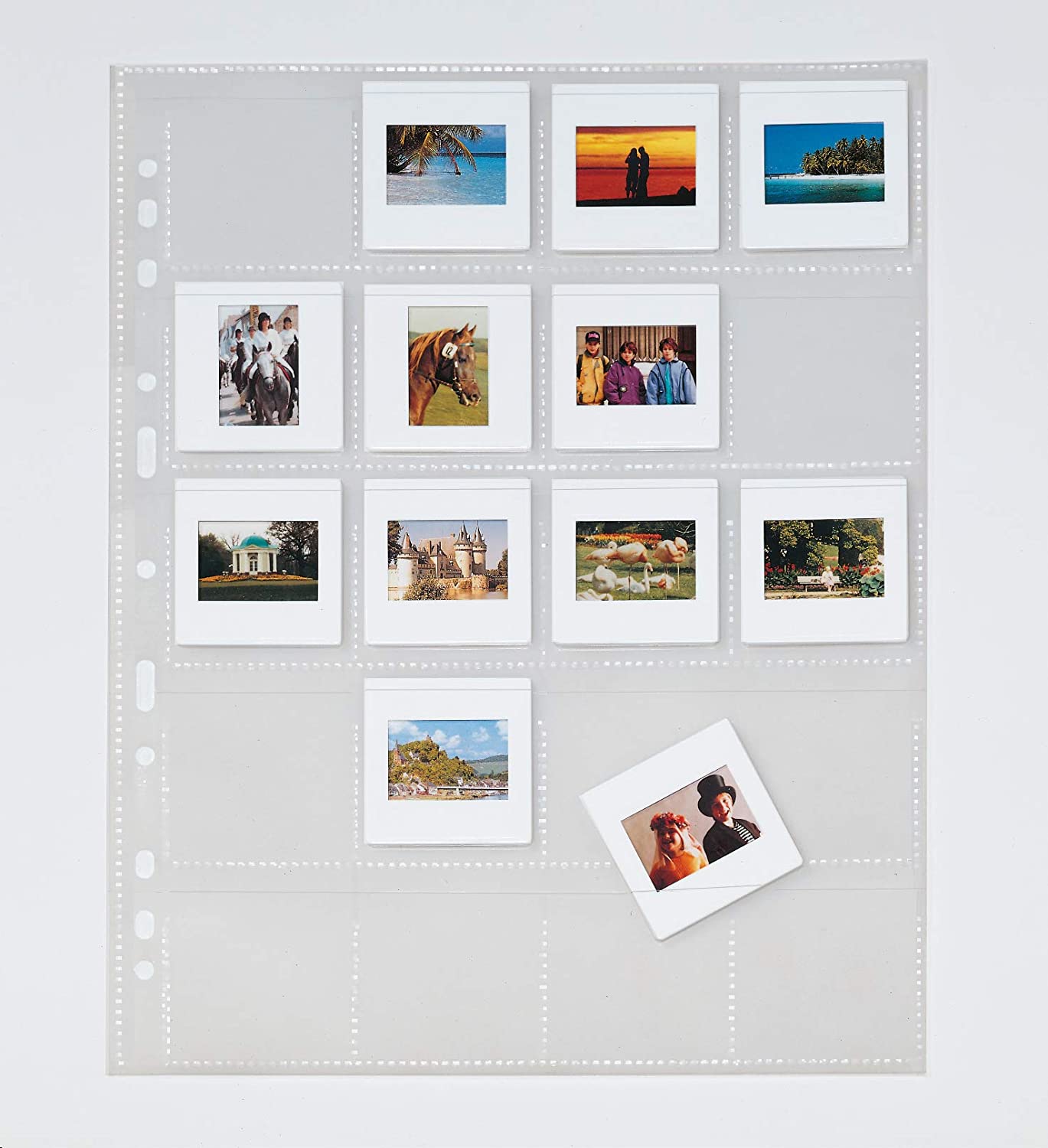 HERMA 7698 Slide Sleeves for Framed Slides Pack of 10, 5 x 5 cm, 20 Compartments, Clear/Matt, Visible on Both Sides - Image 2