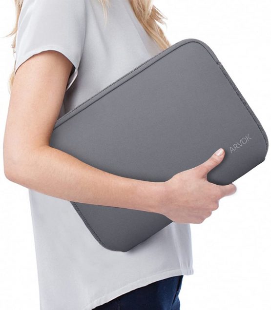 Arvok 11-12 Inch Laptop Sleeve Multi-Color & Size Choices Case/Water-Resistant Neoprene Notebook Computer Pocket Tablet Briefcase Carrying Bag/Pouch Skin Cover for Acer/Asus/Dell/Lenovo, Grey - Image 2