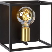 Lucide Wall Light, Metal, E27, 40 W, Black, Satin Brass