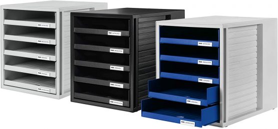 HAN 1401-13, SCHRANK-SET Drawer set Innovative, attractive design with 5 open drawers, black - Image 3