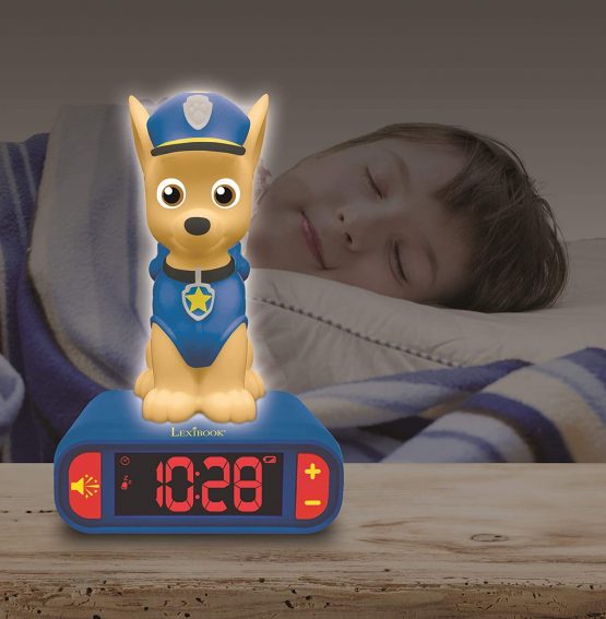 LEXIBOOK RL800PA Paw Patrol Digital Alarm Night Light-Snooze Function-Dog Sound Effects-for Children/Kids-Luminous Clock with Chase, Blue/Red - Image 2
