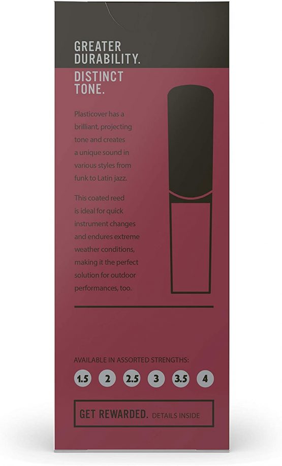 Rico Plasticover 2.5 Strength Reeds for Tenor Sax (Pack of 5) - Image 3