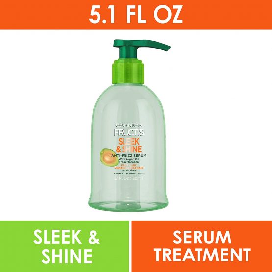 Garnier Fructis Sleek & Shine Anti-Frizz Serum, Frizzy, Dry, Unmanageable Hair, 5.1 fl. oz. - Image 3