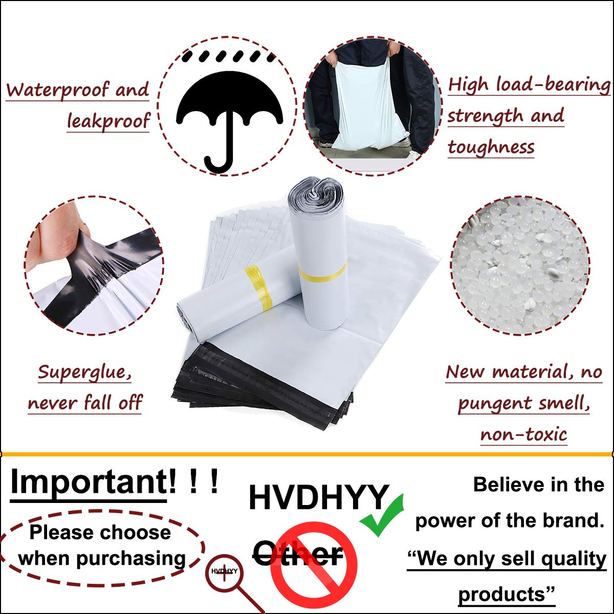 HVDHYY Postage Bags Seal Mailing Bags Postal Bags Packing Bags 20"X24"/50cmX60cm (10PCS) for Posting Parcel Bags Large Poly Mailers Delivery Bags Polythene Sacks Envelopes Bags Gray - Image 3