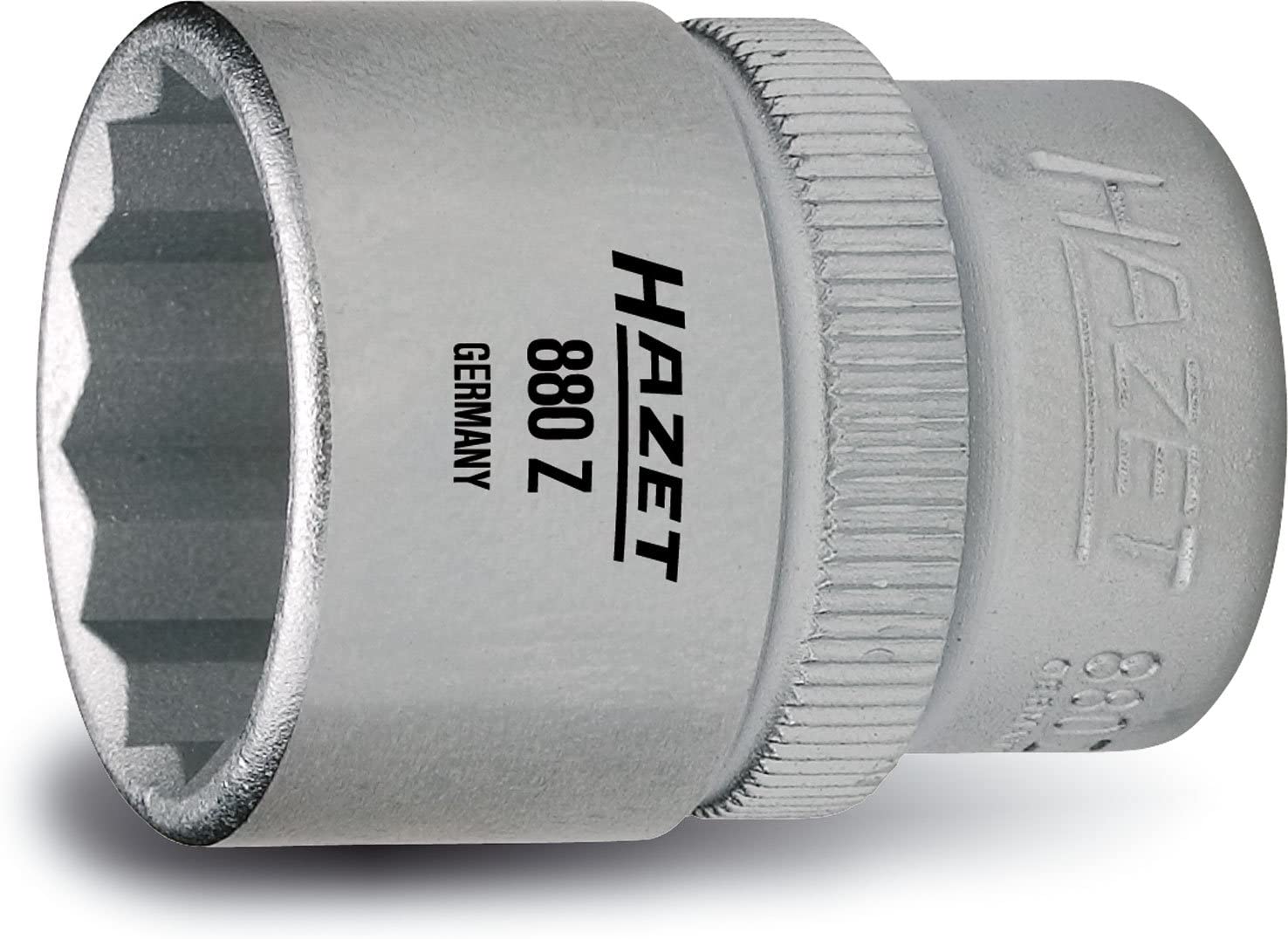 HAZET 880Z-15 29.5 mm 12-Point Traction Profile Socket - Chrome-Plated/Polished, Schlüsselweite: 15 mm