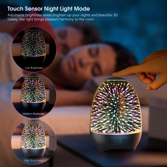 Bluetooth Speaker Night Lights, Bluetooth Speaker MP3 Player, Touch Control Bedside lamp, Dimmable RGB Multicolor Changing LED Table Lamp for Bedroom,Best Gift for Adult Teens Boys and Girls - Image 3