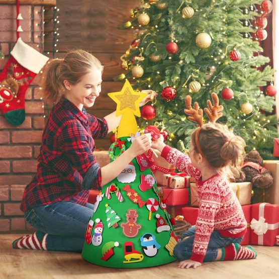 SUPVOX DIY Felt Tree with 29PCS Ornaments Kids Handmade Xmas Education Toy for Home Party Decor - Image 3