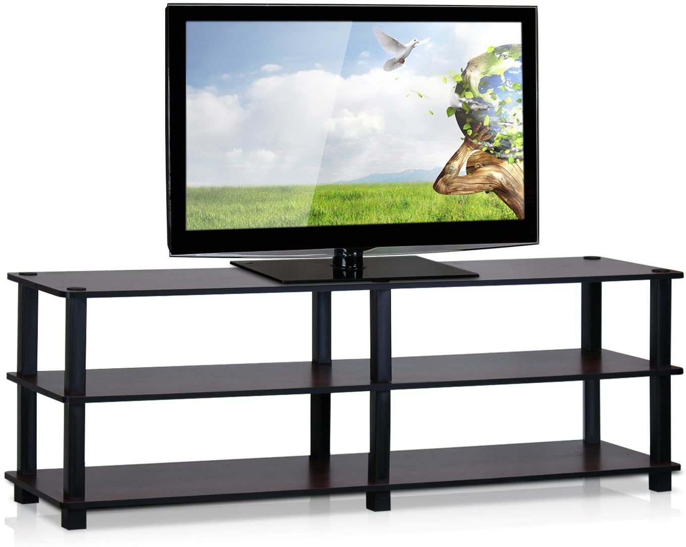 Furinno TURN-S-TUBE TV Stand, 3-Tier No Tools Entertainment Center, TV Console for TV up to 46 Inch, for Living Room Bedroom - Image 3