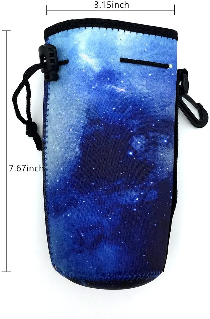 Wommty Neoprene 20Oz Insulated Water Drink Bottle Cooler Bottle Carrier Cover Sleeve Tote Bag with Carrying Handle and Plastic Backpack Hook for Outdoor Activities (Blue Sky) - Image 2