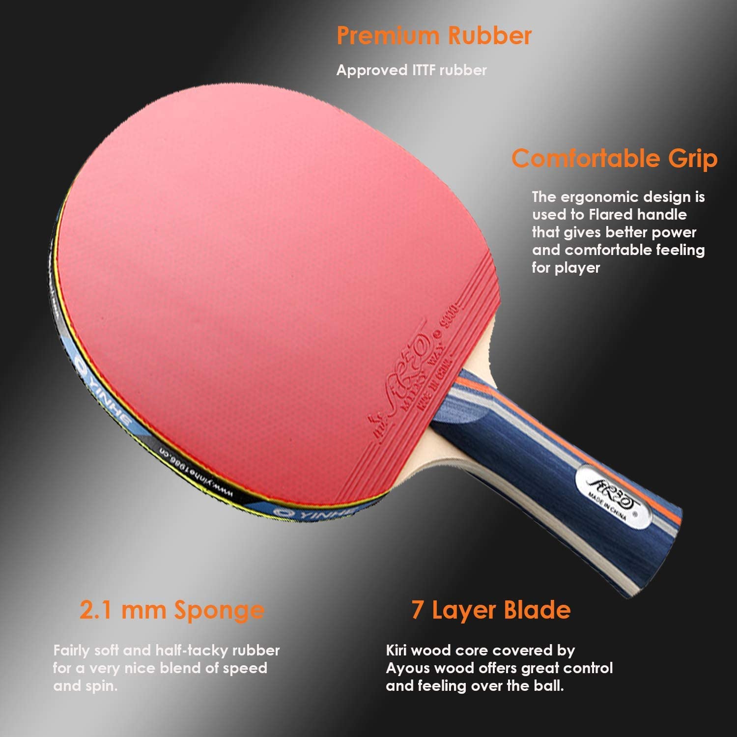 PPong Table Tennis Bats, Racket Case and Balls, Ping Pong Balls with ...