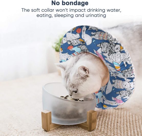 YOUTHINK Pet Recover Collar Cute and Soft Elizabethan Collars Protection Collar for Cat and Dog to Anti-licking and Protect Pet Cervical Spine Blue - Image 4