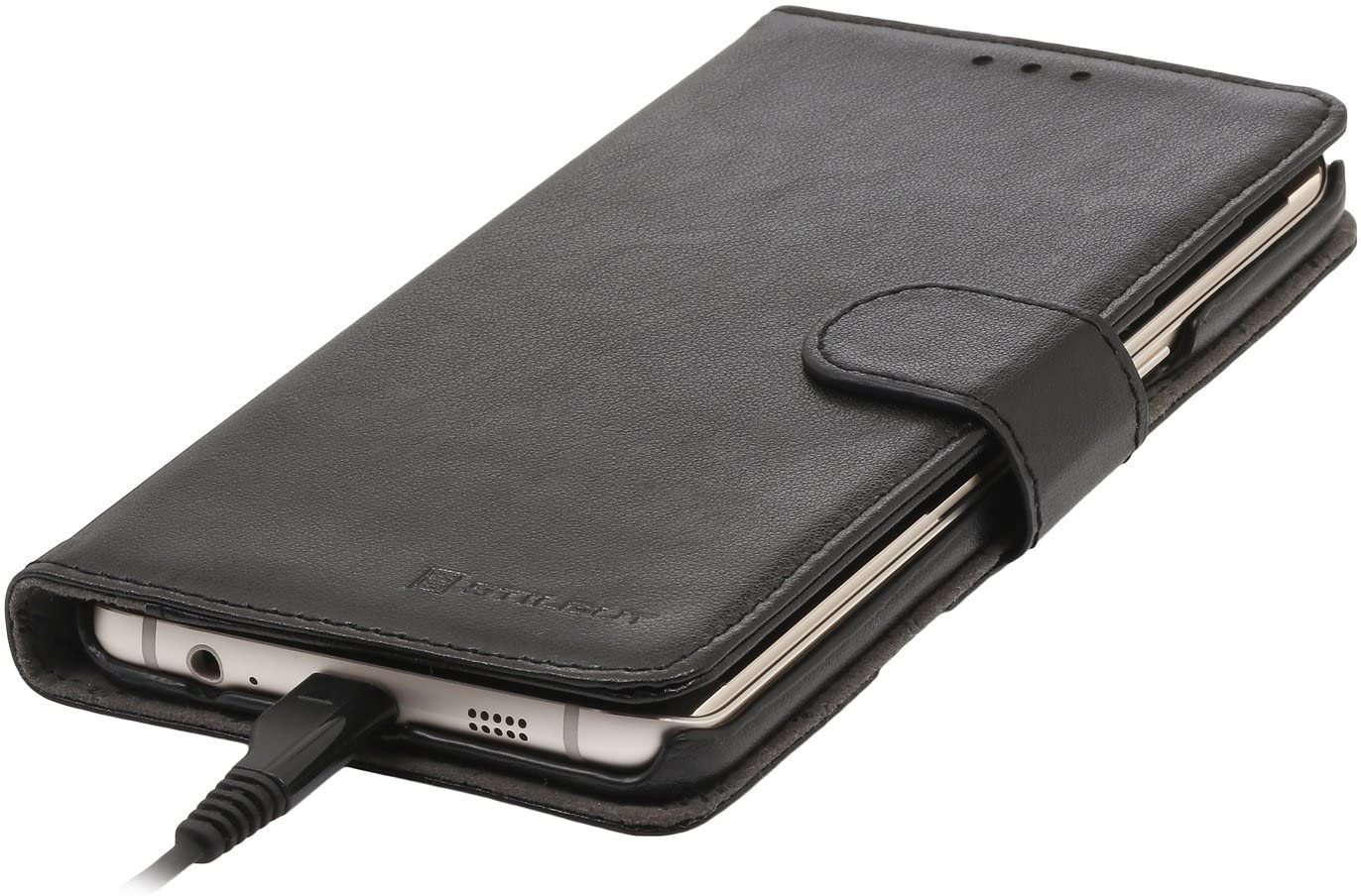 StilGut Talis, Wallet Case Compatible with Samsung Galaxy S6 edge+ with Card Slots, Black - Image 3