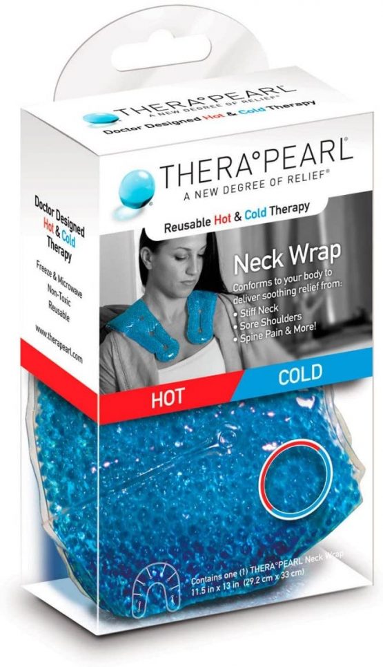 TheraPearl Neck Wrap, Reusable Hot and Cold Compress, Ice Pack Wrap for Swelling, Bruising, Sport and Surgery Injuries & Pain Relief