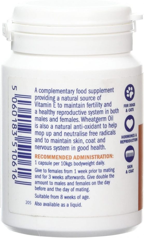 DORWEST HERBS Wheatgerm Oil Capsules for Dogs and Cats 100 Capsules - Image 2