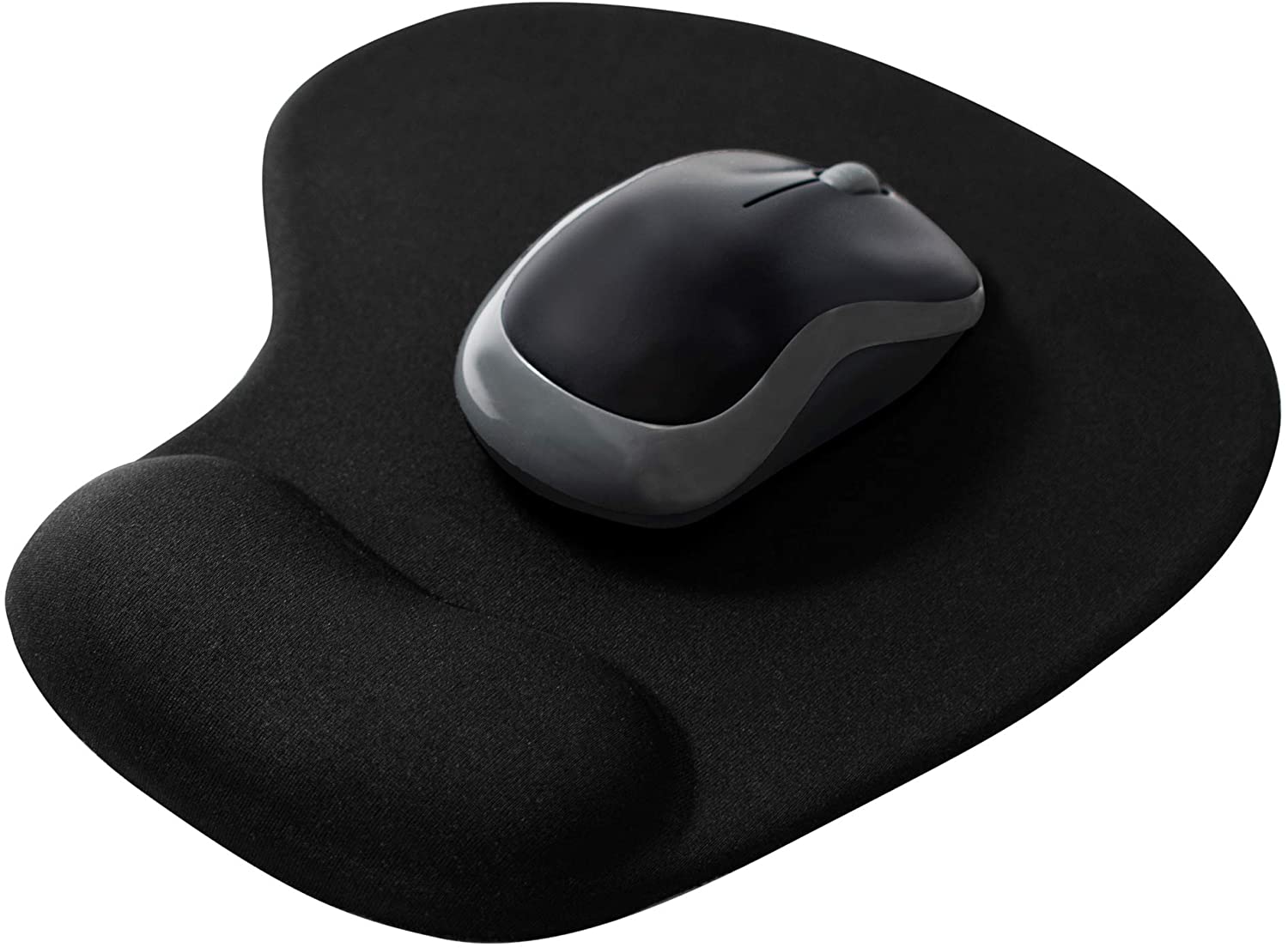 TRIXES Black Comfort Wrist Rest Support Mouse Pad, Non Slip Rubber Base -Mouse Mat with Gel Wrist Support, Anti Slip