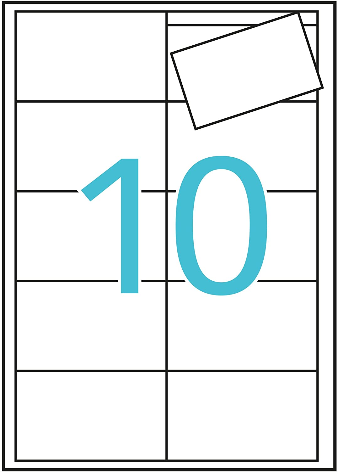 APLI 10610 - Extra Rigid Business Card 250 g 10 Sheets, white, 10 hojas - Image 2
