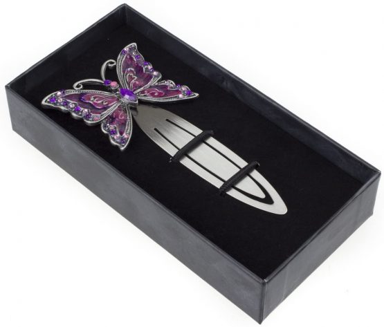Butterfly Bookmarks by Yorkshire Giftware Limited Art Deco Design Butterfly Bookmark Available in Choice of Purple or Blue(Purple)