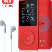 COVVY Slim Music Player 8 GB Portable Lossless Sound 70 Hours Screen MP3 Player Support up to 64 GB (Red)
