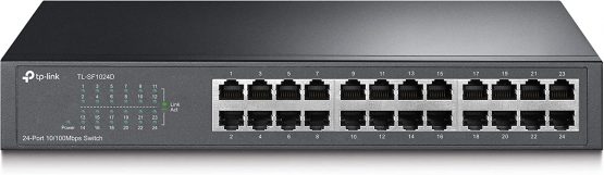 TP-Link 24-Port 10/100Mbps Ehternet Switch, 13-inch Rack-Mount/Desktop, Steel Case (TL-SF1024D)
