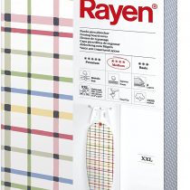 Rayen Ironing Board Cover, 3 layers: Foam, flannelette and 100% cotton fabric, Coloured Stripes, 150 X 55