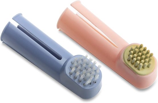 Mikki Dog, Puppy, Cat, Kitten Oral Hygiene Kit, Finger Toothbrush for Cleaning Teeth- 2 Pack