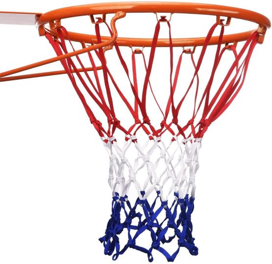 WENTS Heavy Duty Basketball Net 12 Loop Basketball Net Replacement Nylon Net Tri-colored Basketball Hoop Net Accessories All-Weather Fit Standard Indoor or Outdoor Basketball Hoop 2 pcs