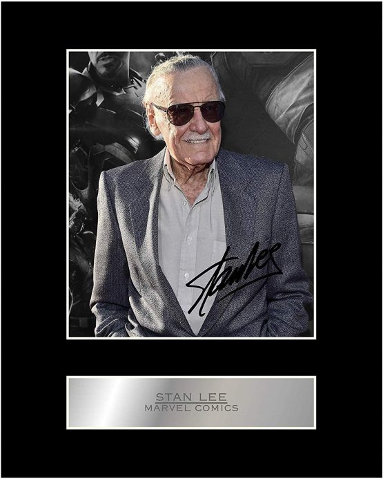 Stan Lee Signed Mounted Photo Display #05 Printed Autograph Gift Picture Print