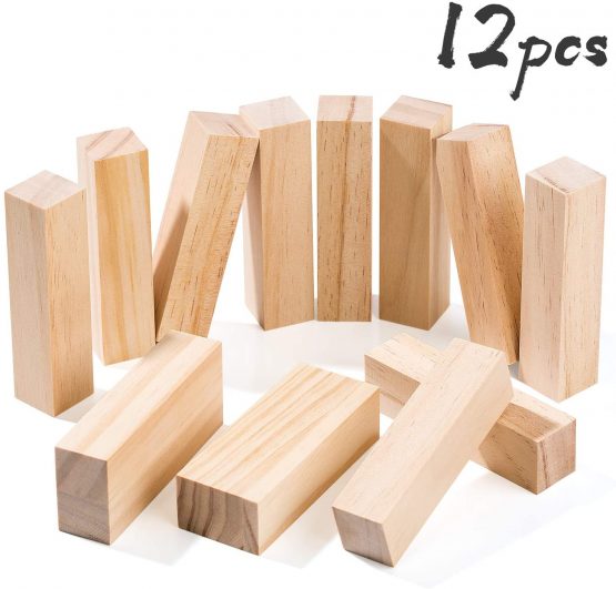 12 PCS Basswood Carving Blocks,Best Value Premium Smooth Unfinished Wood Blocks,Wood Carving Kit, Suitable for Beginner to Expert Carvers and Whittling.