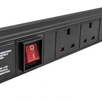 Dynamode 6 Way Horizontal 13a Switched Power Distribution Unit (PDU) Multi Plug Power Strip Electric Charging Station. Made Of Aluminum Alloy With Plug Rackmount, 1.8M Cable for Home, Office and Industrrial Use