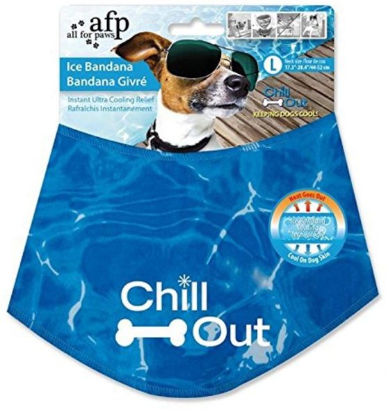 ALL FOR PAWS Chill Out Dog Cooling Bandana Summer Neck Wrap Breathable Neckerchief Pet Scarf - Large- 44-52 cm