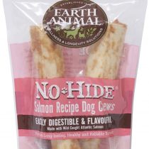 Earth Animal No Hide Long Lasting Rawhide Replacement Dog Treats - Medium Chews - Salmon 2pk 120 g