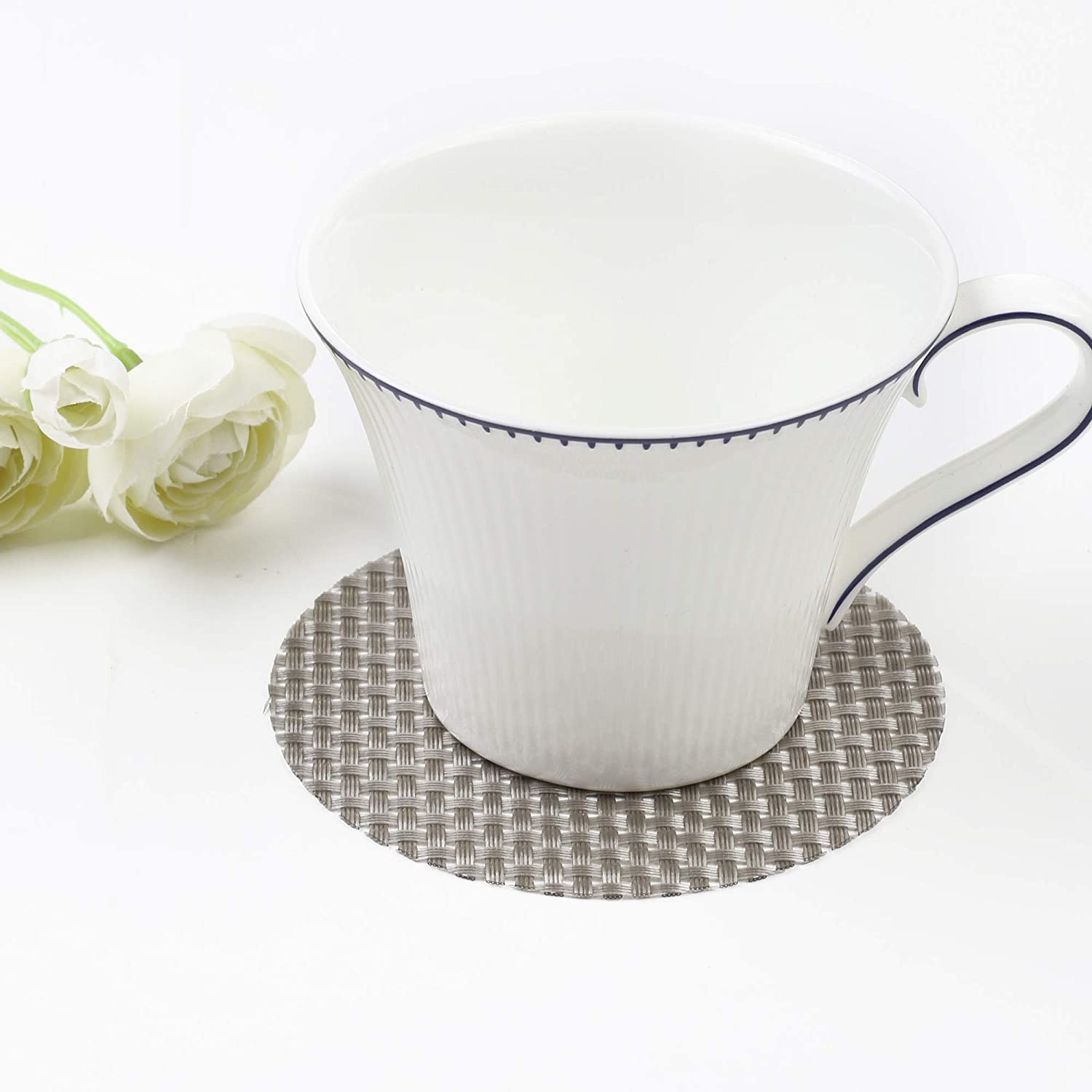 Aonewoe Placemats and Coaster Set of 6 for Dining Table Washable Nonslip Table Mats Heat