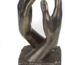 Cold Cast Bronze Hands Romantic Sculpture Inspired by THE CATHEDRAL By Great Sculptor Auguste Rodin, A Great Bronze Anniversary Present or Wedding Gift