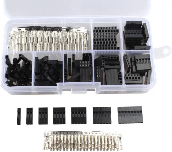 HALJIA 2.54mm Dupont Wire Jumper Pin Header Connectors M/F Crimp Pins Kit (310Pcs)