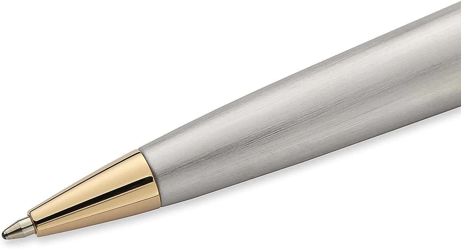 Waterman Expert Ballpoint Pen, Stainless Steel | Gold Attributes - Image 3
