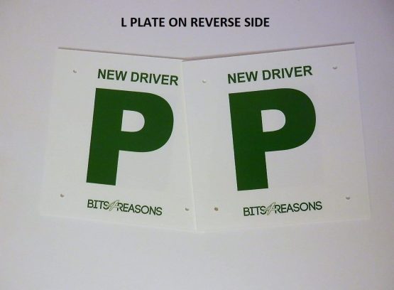 NEW PROFESSIONAL GRADE UNIVERSAL PAIR OF RIGID SOLID L PLATE WITH P PLATE NEW DRIVER ON REVERSE 1.5MM POLYCARBONATE WE USE ON OUR OWN DRIVING SCHOOL- PAIR OF PLATES FITS MOTORBIKES AND CARS - Image 3