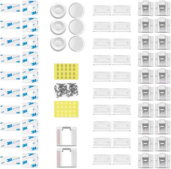 Baby Safety Magnetic Cupboard Locks - 20 Pack Child Proof Cupboard Catches and Locks, No Screws or Drilling, Easy Install in Seconds, Latest Design to Protect Your Kids and Toddlers - Norjews - Image 2