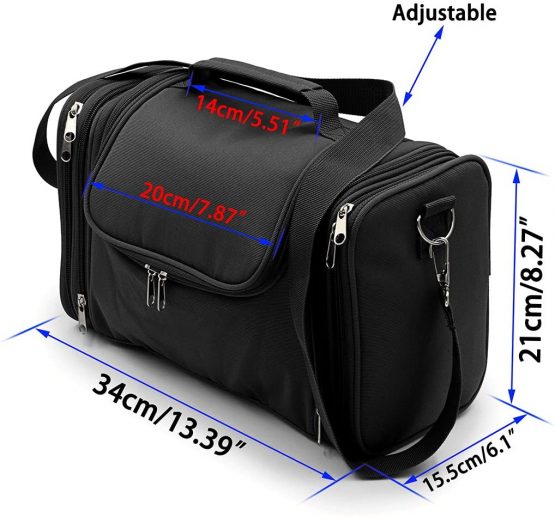 IGNPION Large Wash Bag Hanging Toiletry Bag Make Up Bag for Business Travel and Home Storage (Black) - Image 2