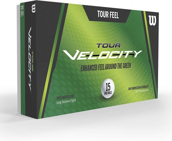 Wilson Golf Tour Velocity Distance, 15 Balls, White, Compression 70, Ionomer for Maximum Distance